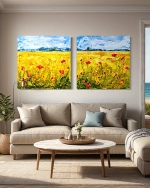 Traveling Dreams: Sparkling I & II | Diptych, each 36" x 36"