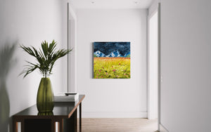 Midnight Meadow: First Bloom | 36” x 36”