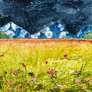 Midnight Meadow: First Bloom | 36” x 36”